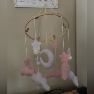 Pastel Baby Mobile with Stars and Moon